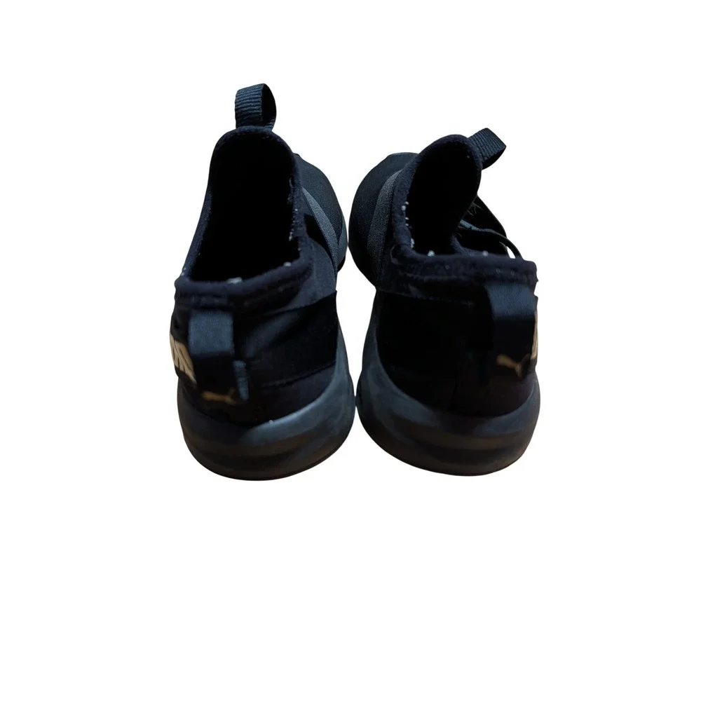PUMA Prowl Alt Metallic Sneakers Womens 6 Black Gold Good Slip On Cross Strap